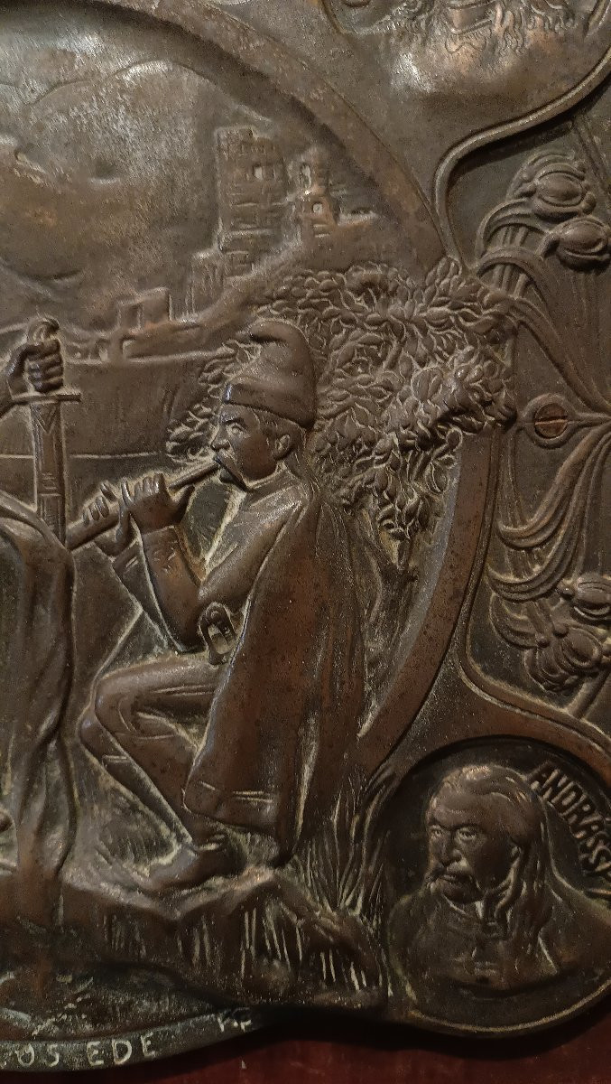 PLACCA IN BRONZO CON EROI UNGHERESI PRIMO XIX SECOLO-photo-4