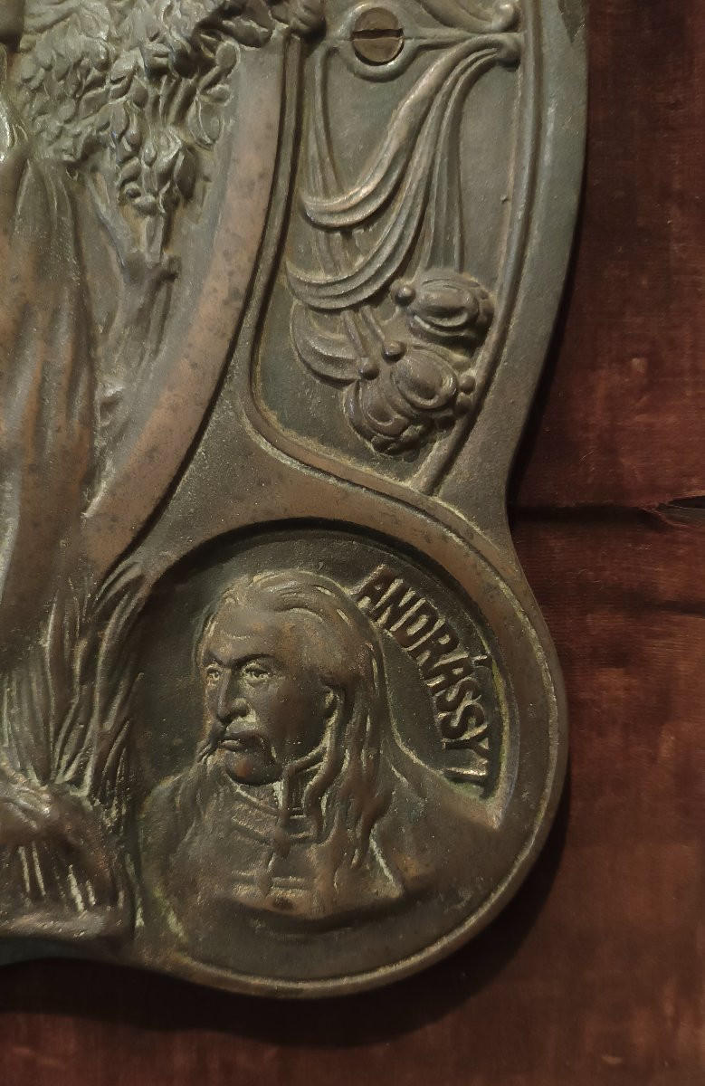 PLACCA IN BRONZO CON EROI UNGHERESI PRIMO XIX SECOLO-photo-1