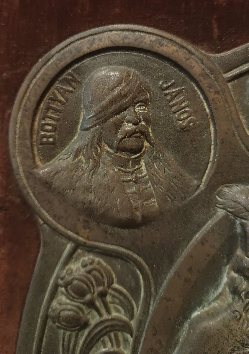 PLACCA IN BRONZO CON EROI UNGHERESI PRIMO XIX SECOLO-photo-4