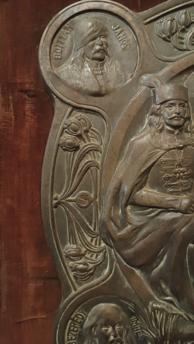 PLACCA IN BRONZO CON EROI UNGHERESI PRIMO XIX SECOLO-photo-6