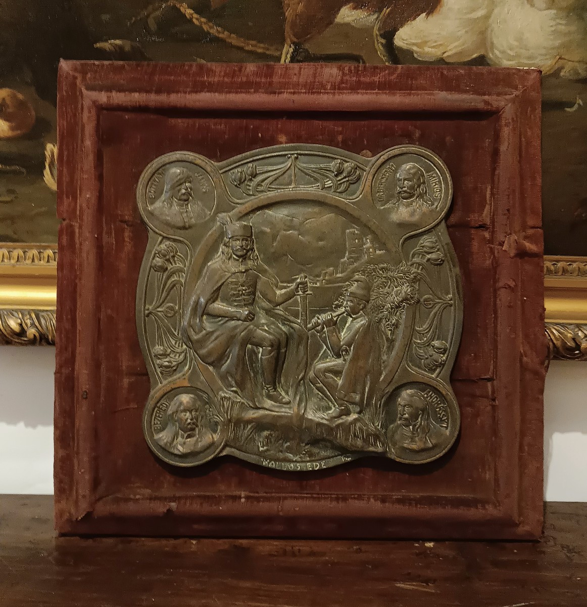 PLACCA IN BRONZO CON EROI UNGHERESI PRIMO XIX SECOLO