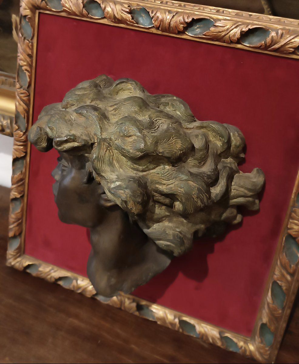 TESTA DI FANCIULLA IN BRONZO FINE XIX SECOLO -photo-2