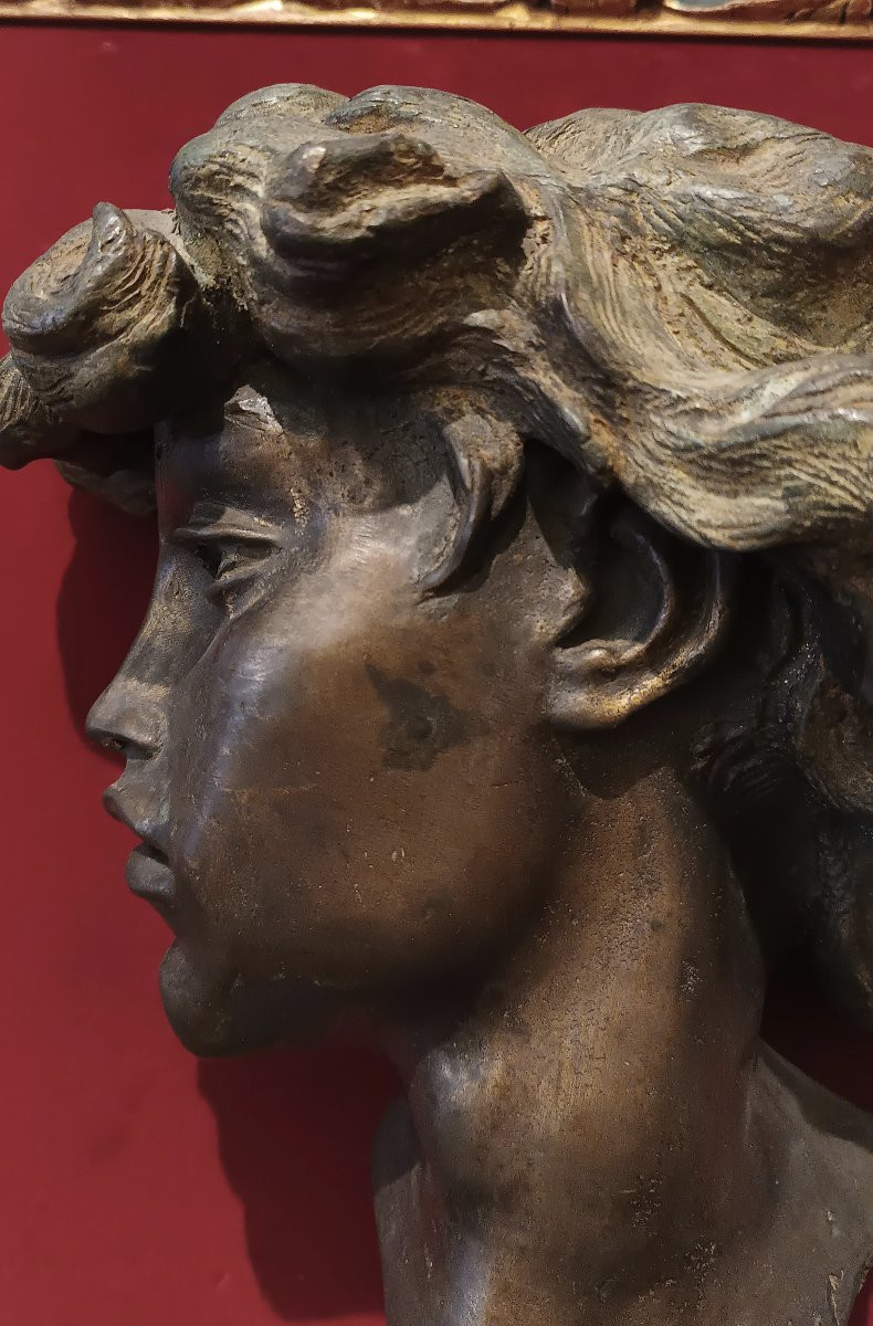 TESTA DI FANCIULLA IN BRONZO FINE XIX SECOLO -photo-5