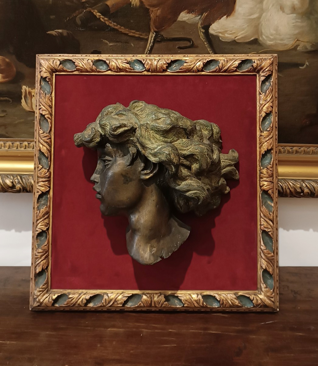 TESTA DI FANCIULLA IN BRONZO FINE XIX SECOLO 