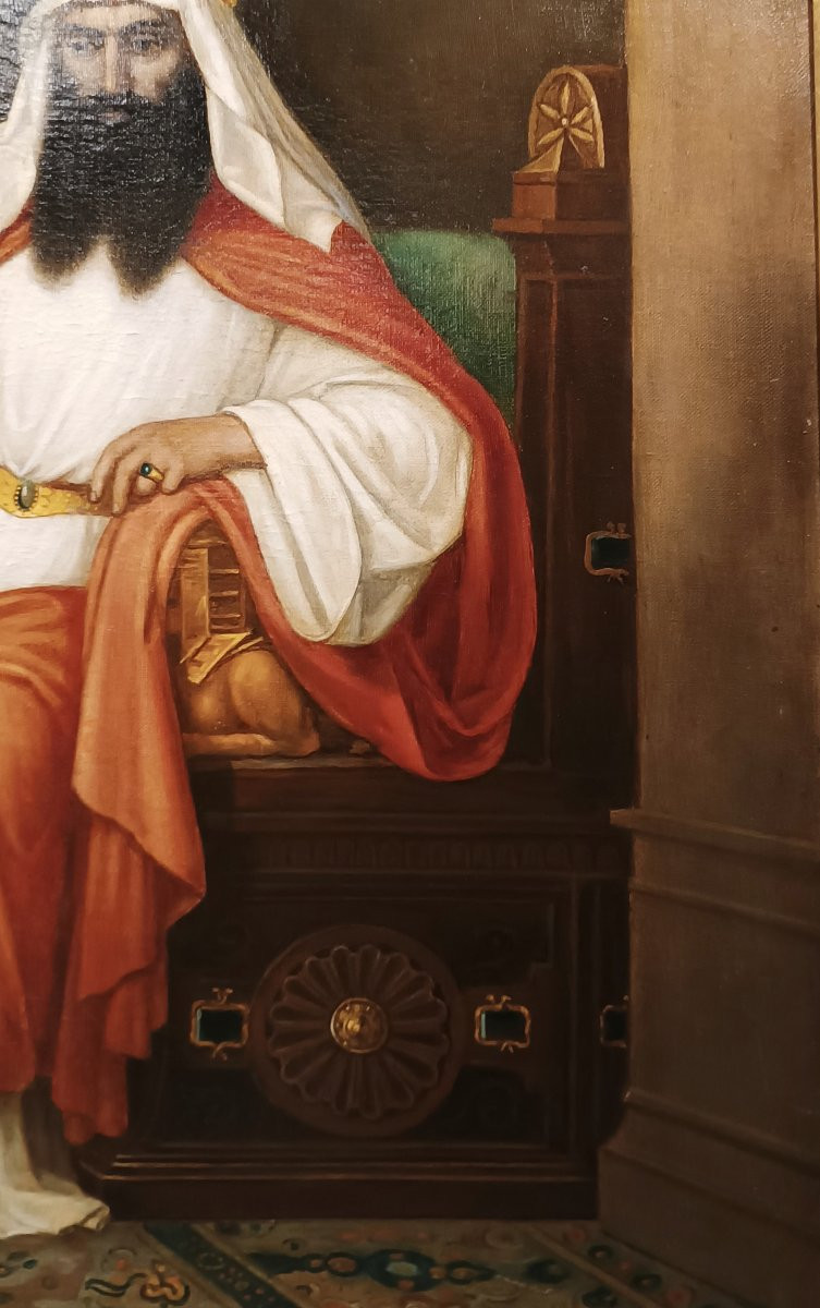 DIPINTO CON SAN GIOVANNI ED ERODE META' XIX SECOLO-photo-3