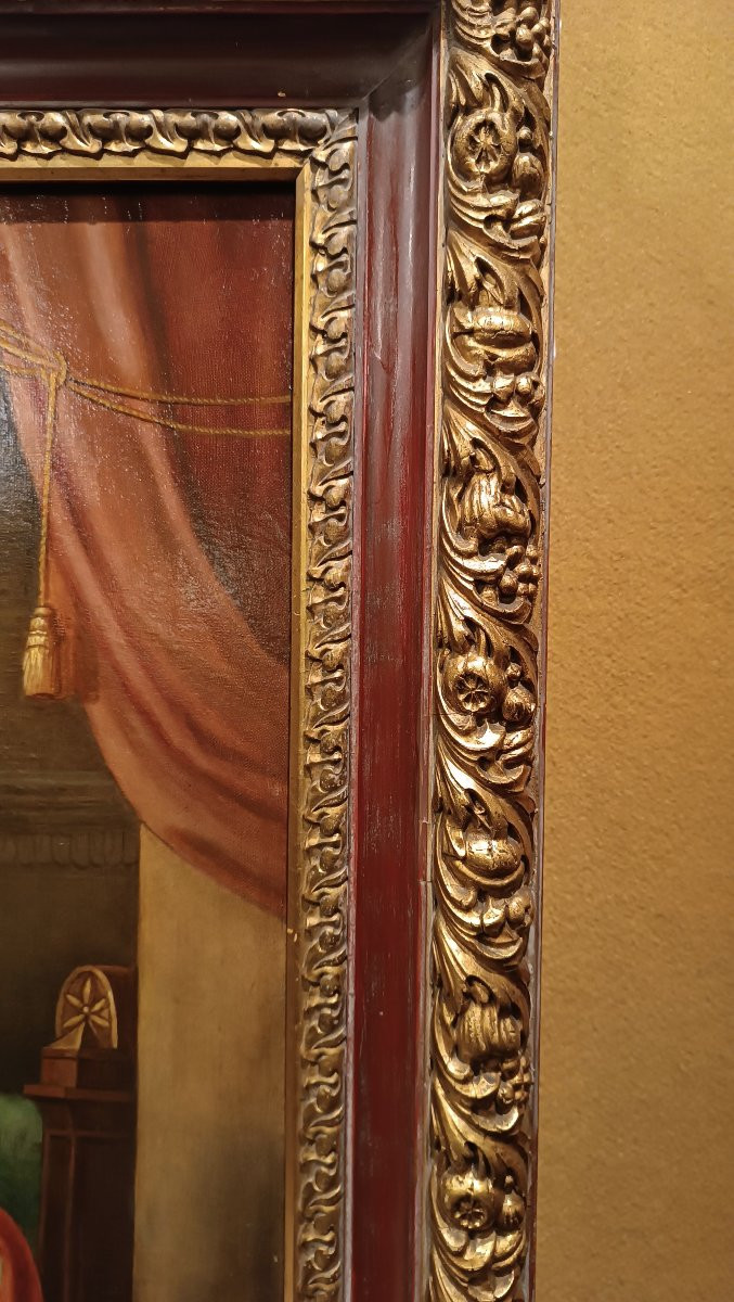 DIPINTO CON SAN GIOVANNI ED ERODE META' XIX SECOLO-photo-4