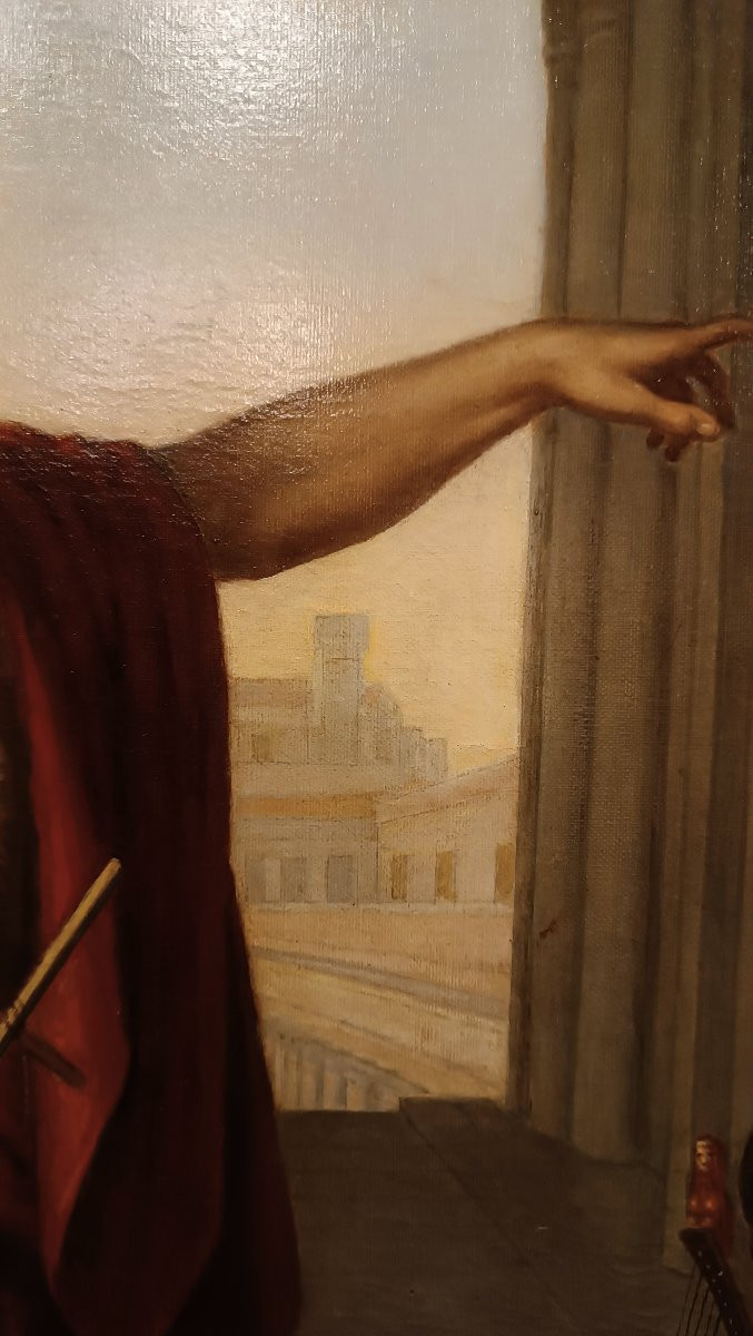 DIPINTO CON SAN GIOVANNI ED ERODE META' XIX SECOLO-photo-5