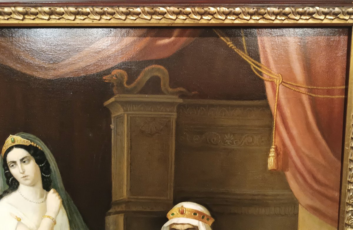 DIPINTO CON SAN GIOVANNI ED ERODE META' XIX SECOLO-photo-6