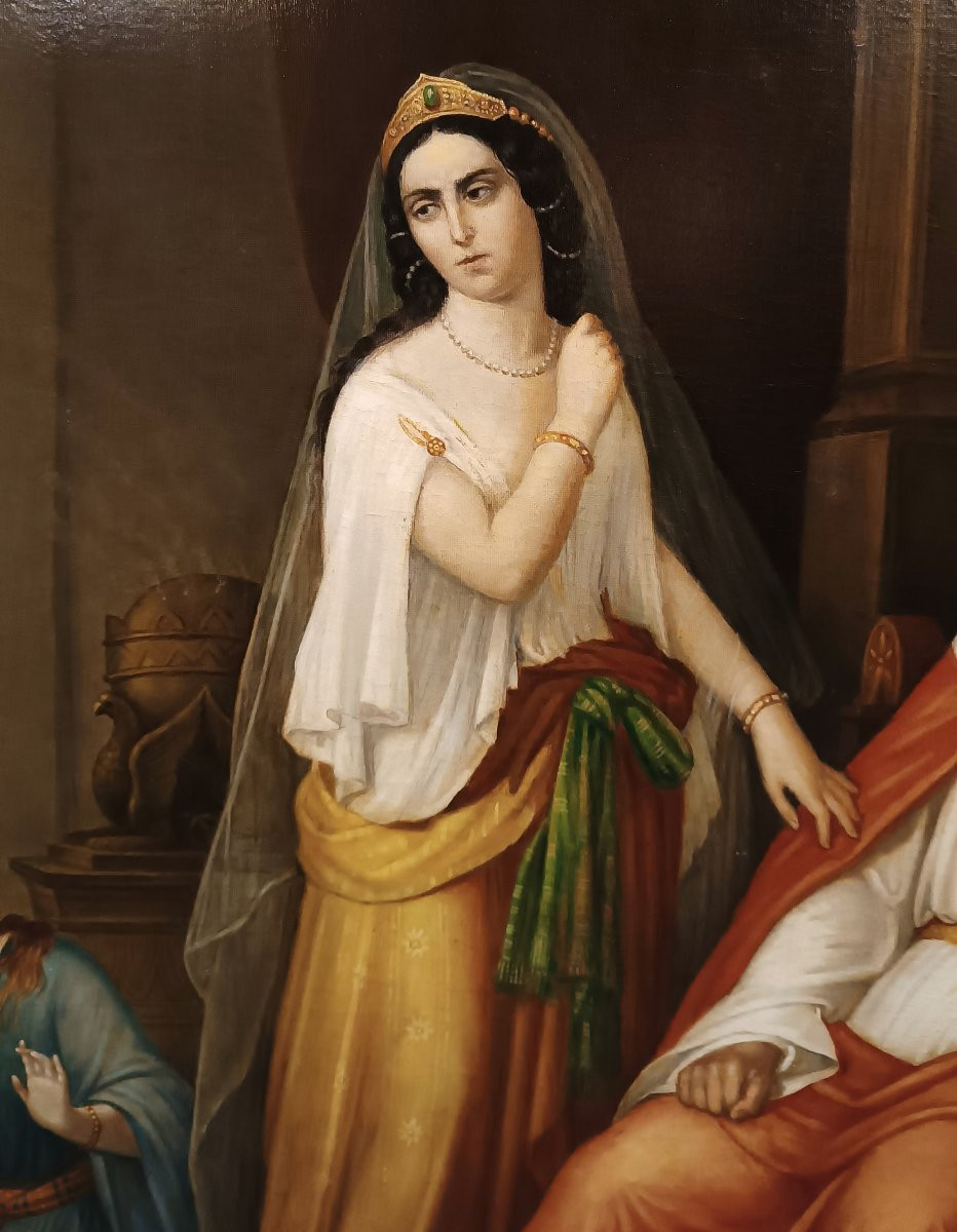 DIPINTO CON SAN GIOVANNI ED ERODE META' XIX SECOLO-photo-7