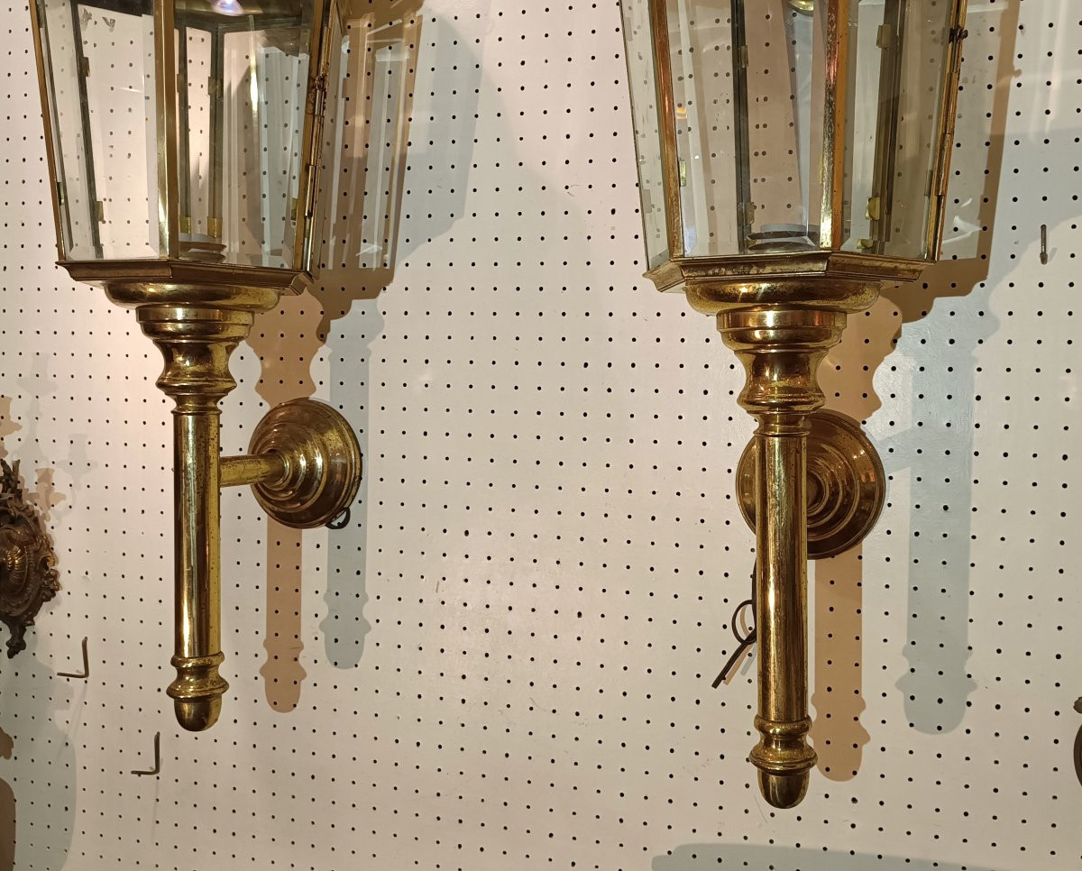 COPPIA DI LUCERNE DA CARROZZA FINE XIX SECOLO-photo-1