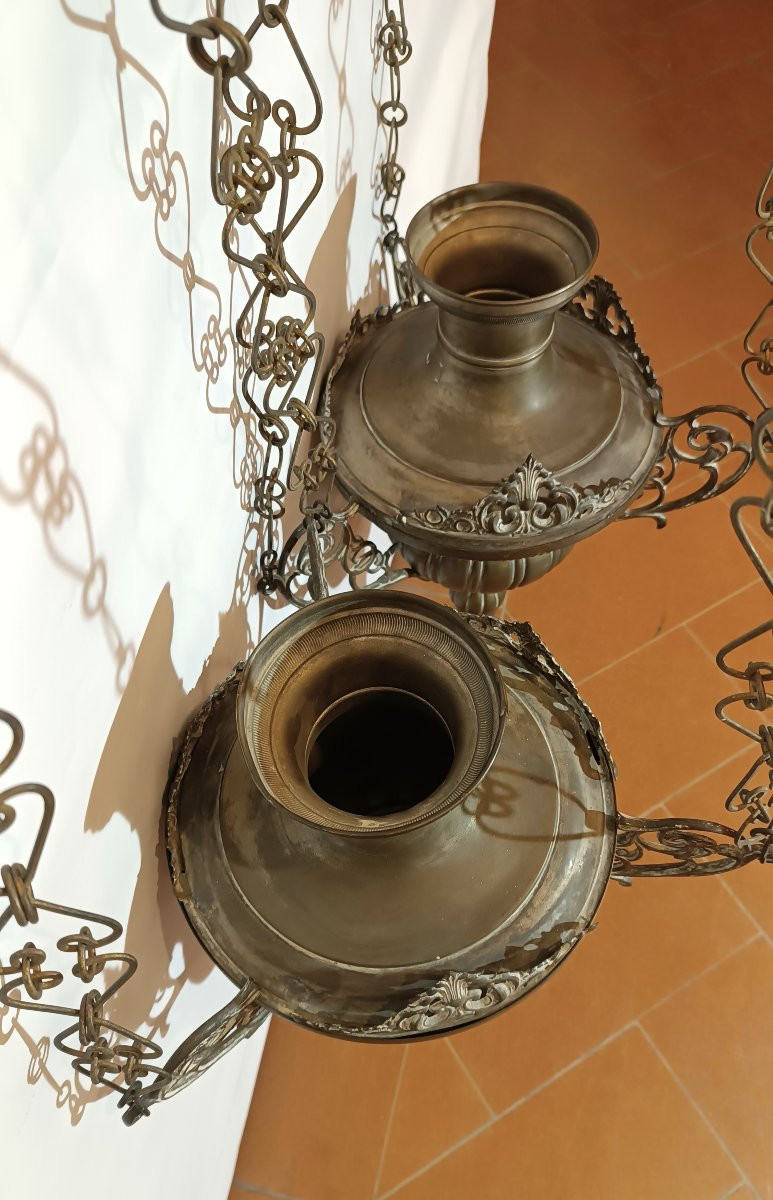 COPPIA DI LAMPADE VOTIVE PRIMO XIX SECOLO -photo-2