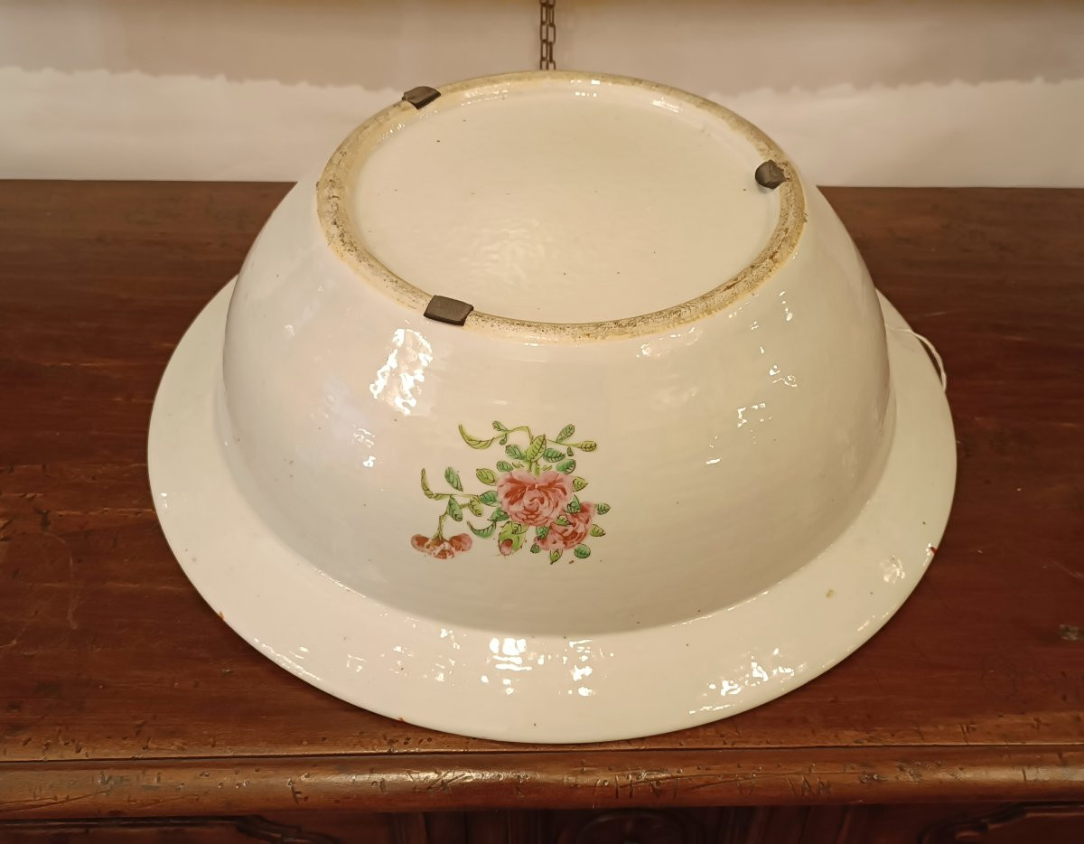 GRANDE CIOTOLA IN PORCELLANA CANTON META' XIX SECOLO-photo-2