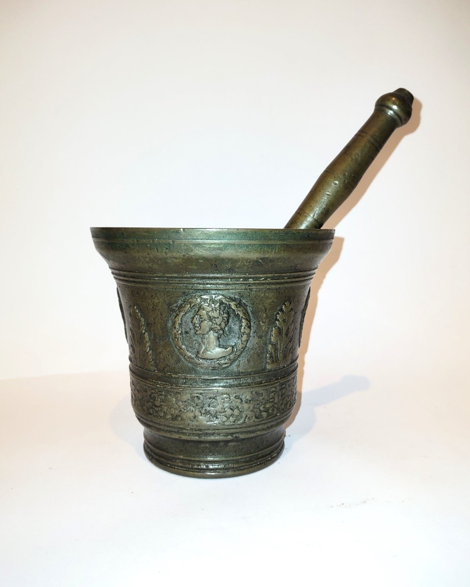 ANTICO MORTAIO IN BRONZO XVI SECOLO-photo-2