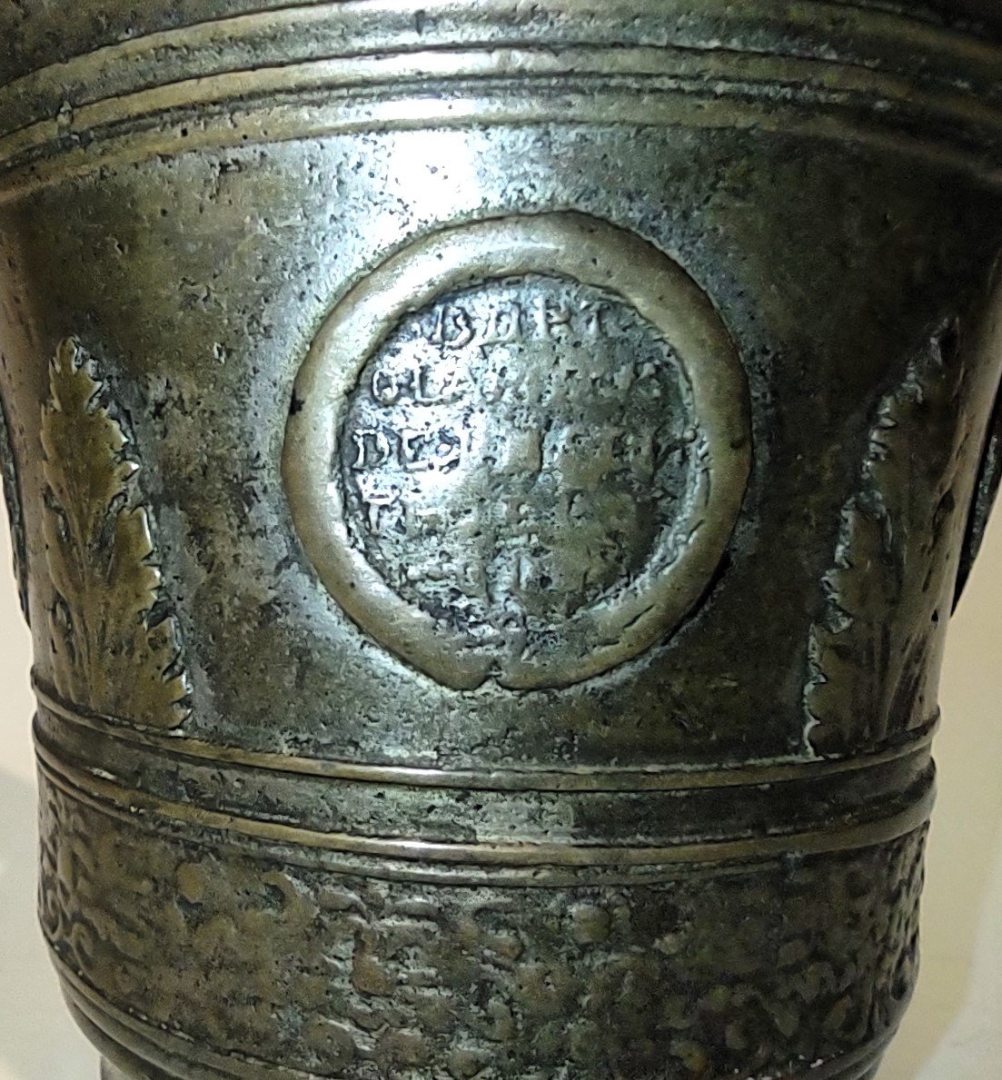 ANTICO MORTAIO IN BRONZO XVI SECOLO-photo-3