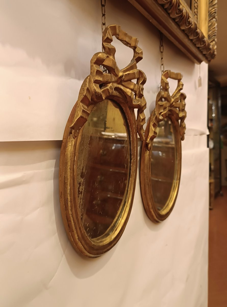 COPPIA DI PICCOLE SPECCHIERE LUIGI XVI FINE XVIII SECOLO-photo-3