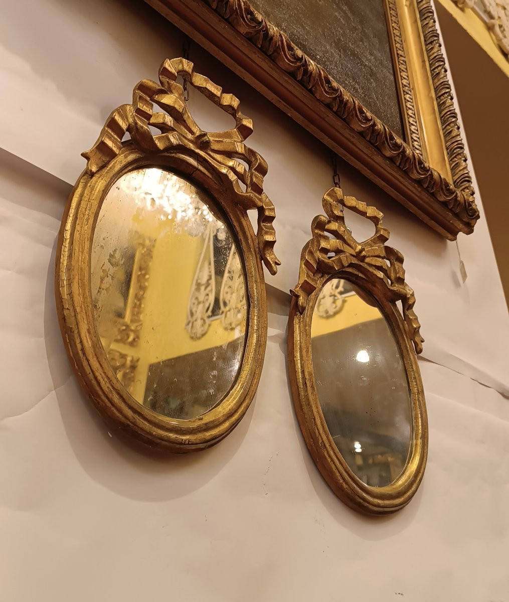 COPPIA DI PICCOLE SPECCHIERE LUIGI XVI FINE XVIII SECOLO-photo-4