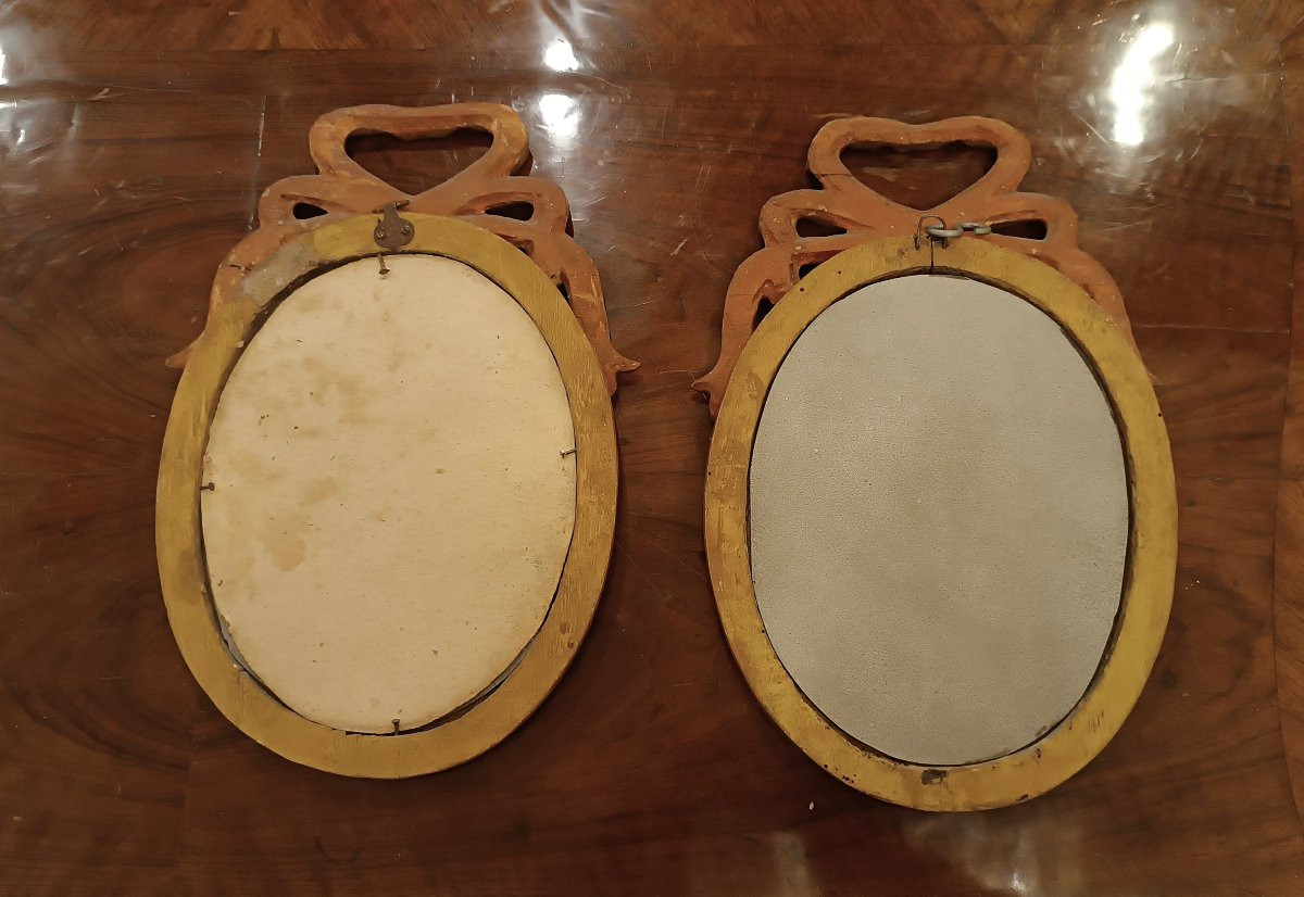 COPPIA DI PICCOLE SPECCHIERE LUIGI XVI FINE XVIII SECOLO-photo-3