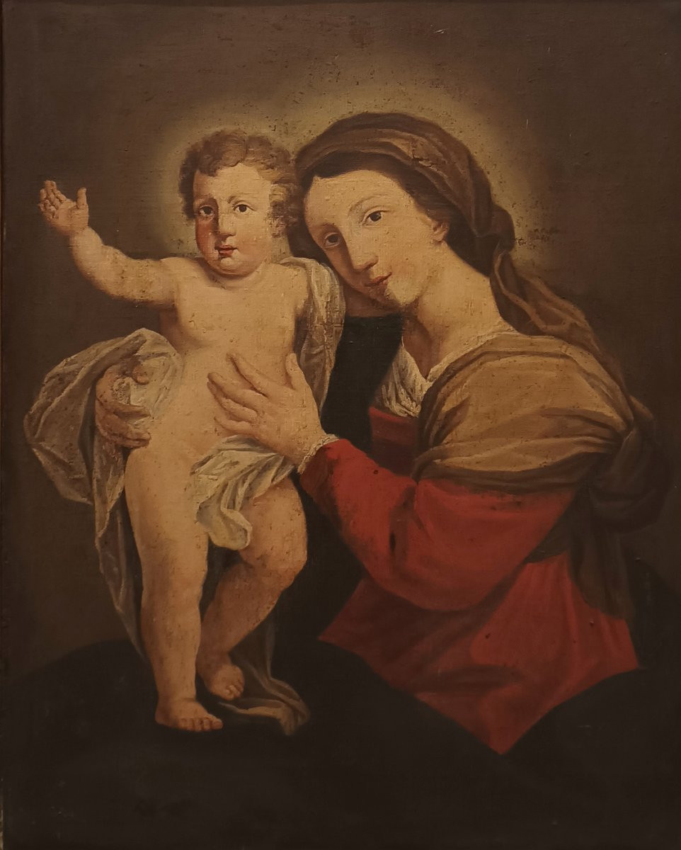 DIPINTO MADONNA CON BAMBINO FINE XVIII SECOLO-photo-2