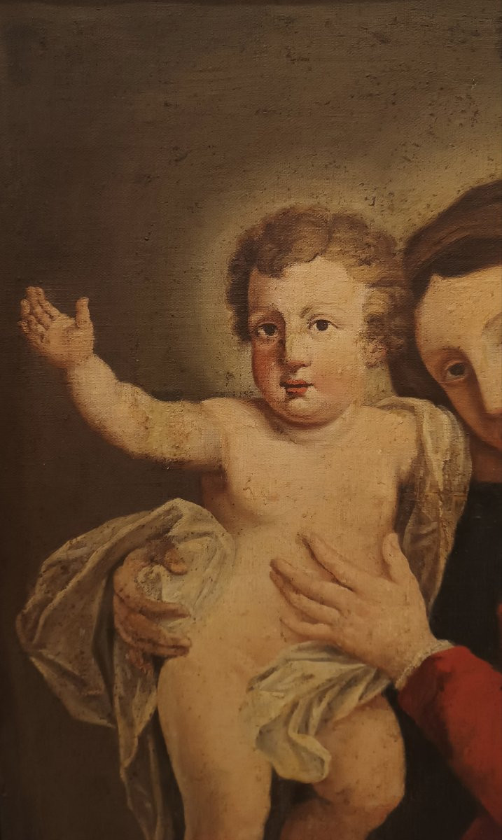 DIPINTO MADONNA CON BAMBINO FINE XVIII SECOLO-photo-4