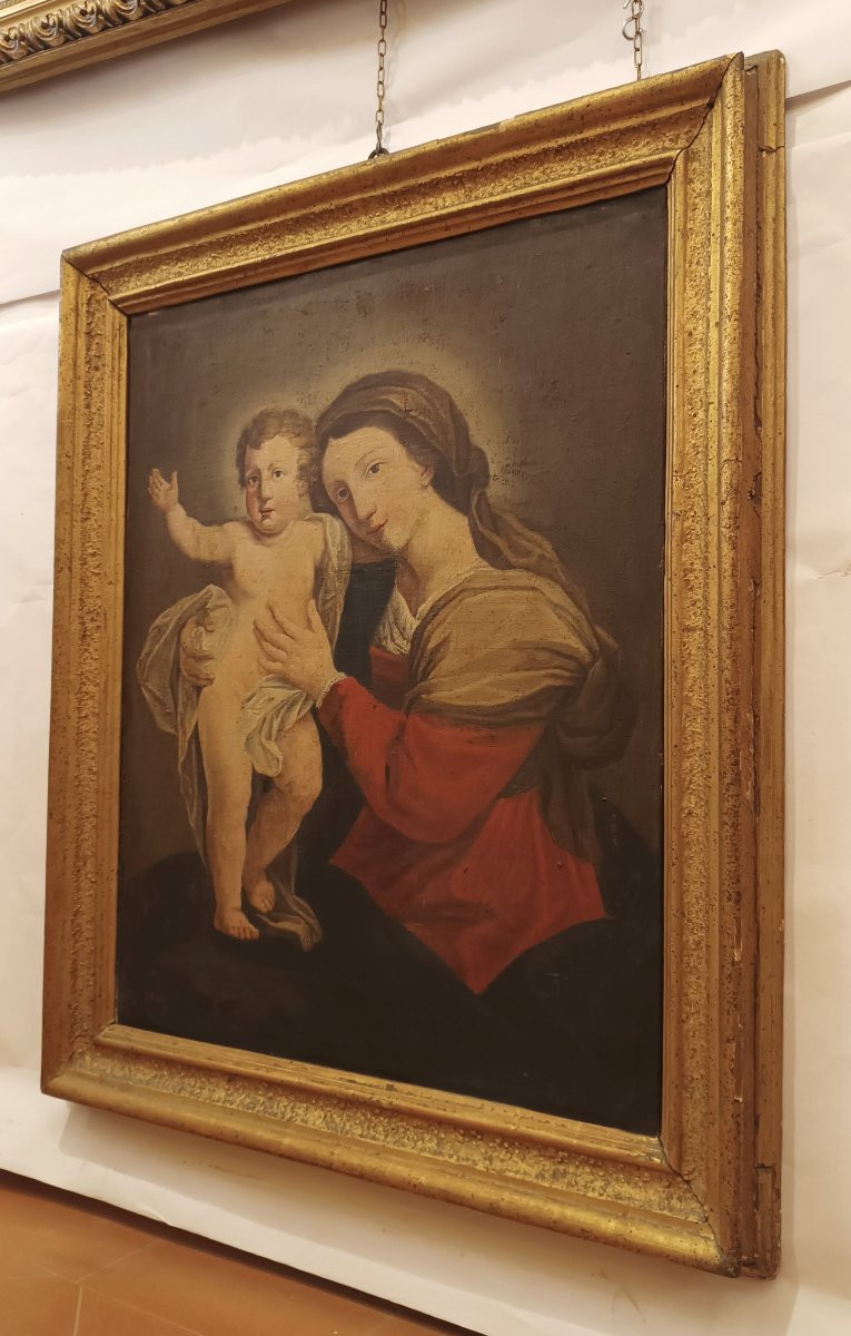 DIPINTO MADONNA CON BAMBINO FINE XVIII SECOLO-photo-5