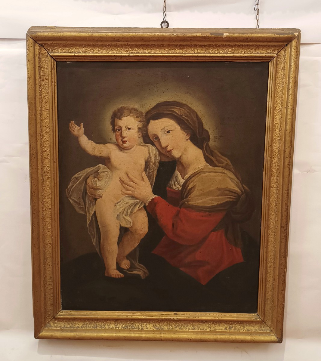 DIPINTO MADONNA CON BAMBINO FINE XVIII SECOLO