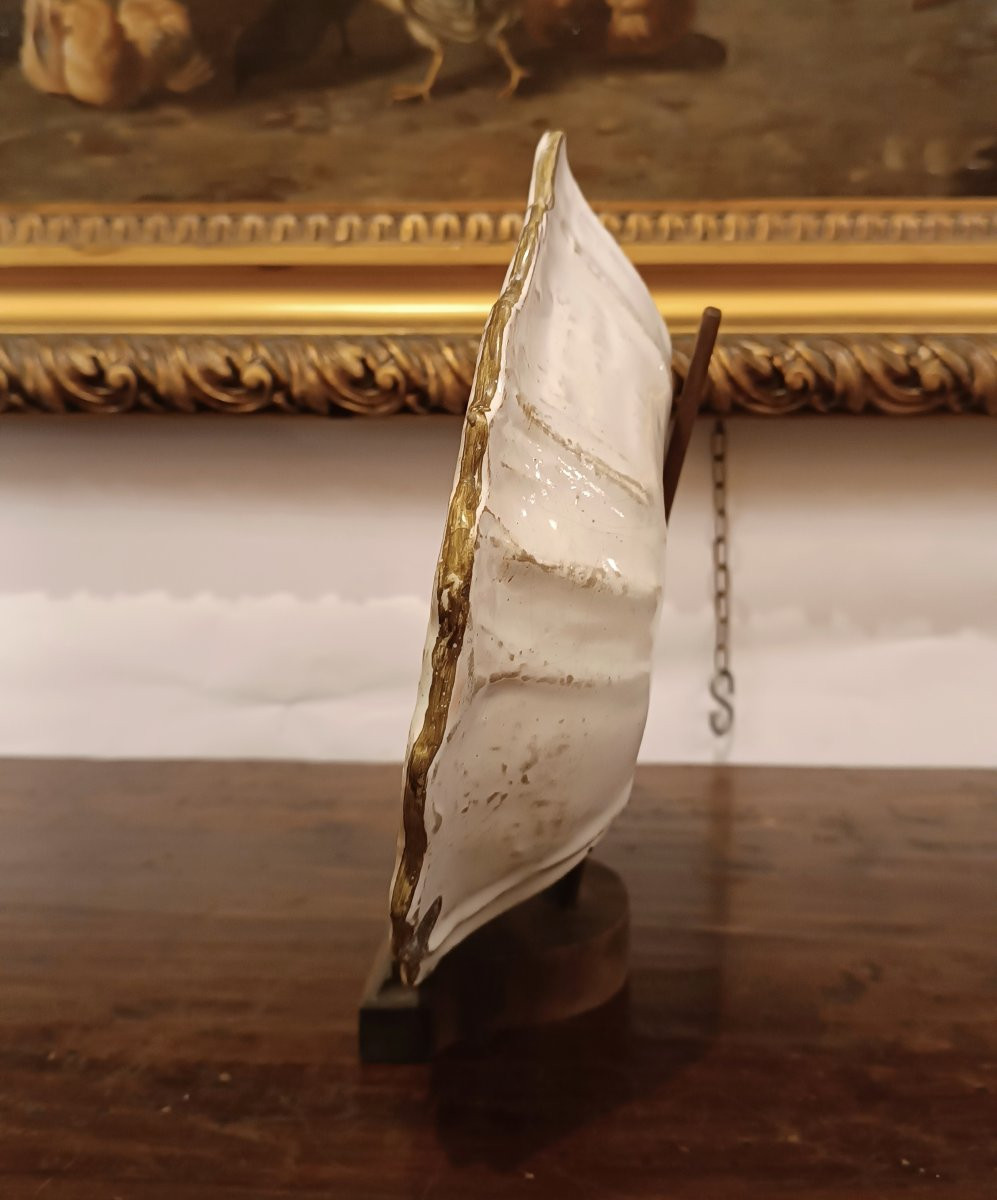 VASSOIO PER BARBA IN MAIOLICA FINE XVIII SECOLO-photo-3