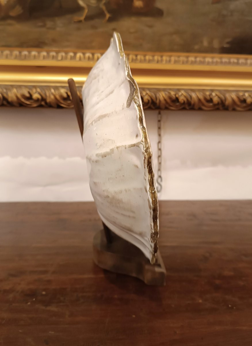 VASSOIO PER BARBA IN MAIOLICA FINE XVIII SECOLO-photo-5