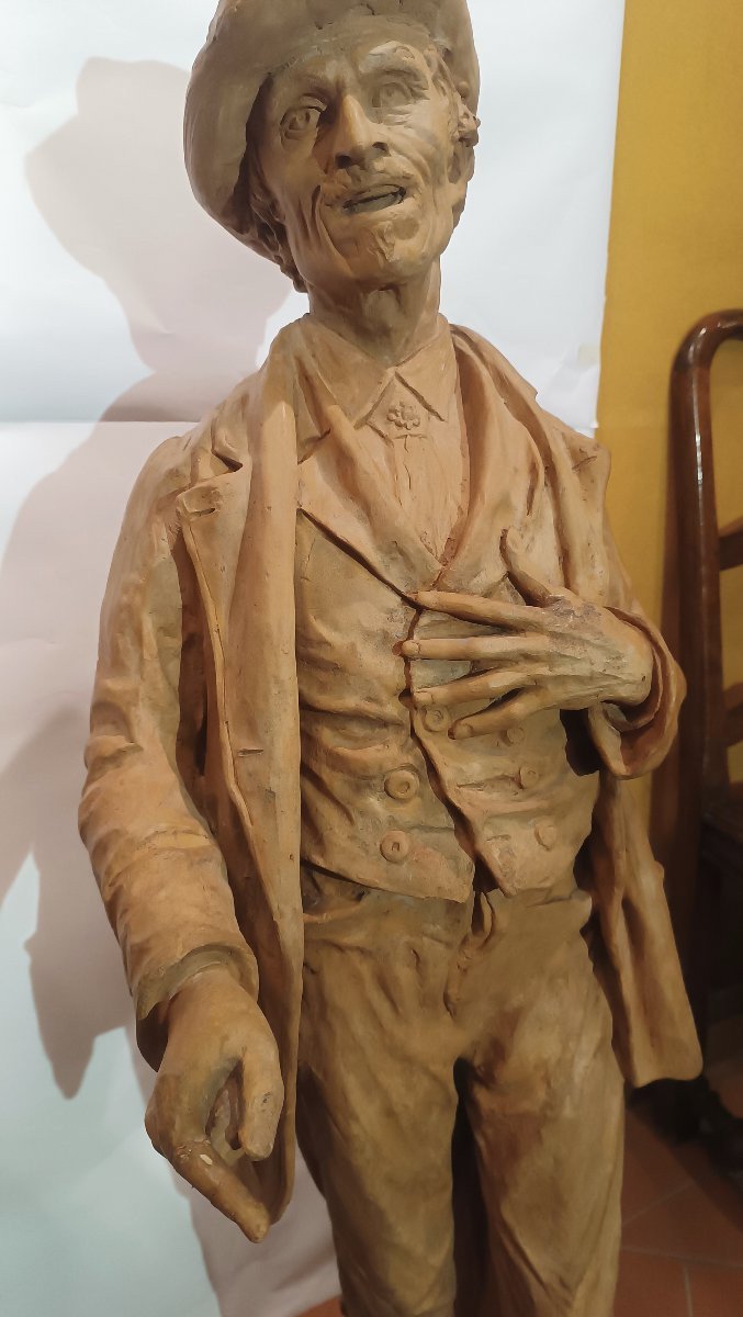 COPPIA DI SCULTURE CON SUONATORI PRIMA META' XX SECOLO-photo-1