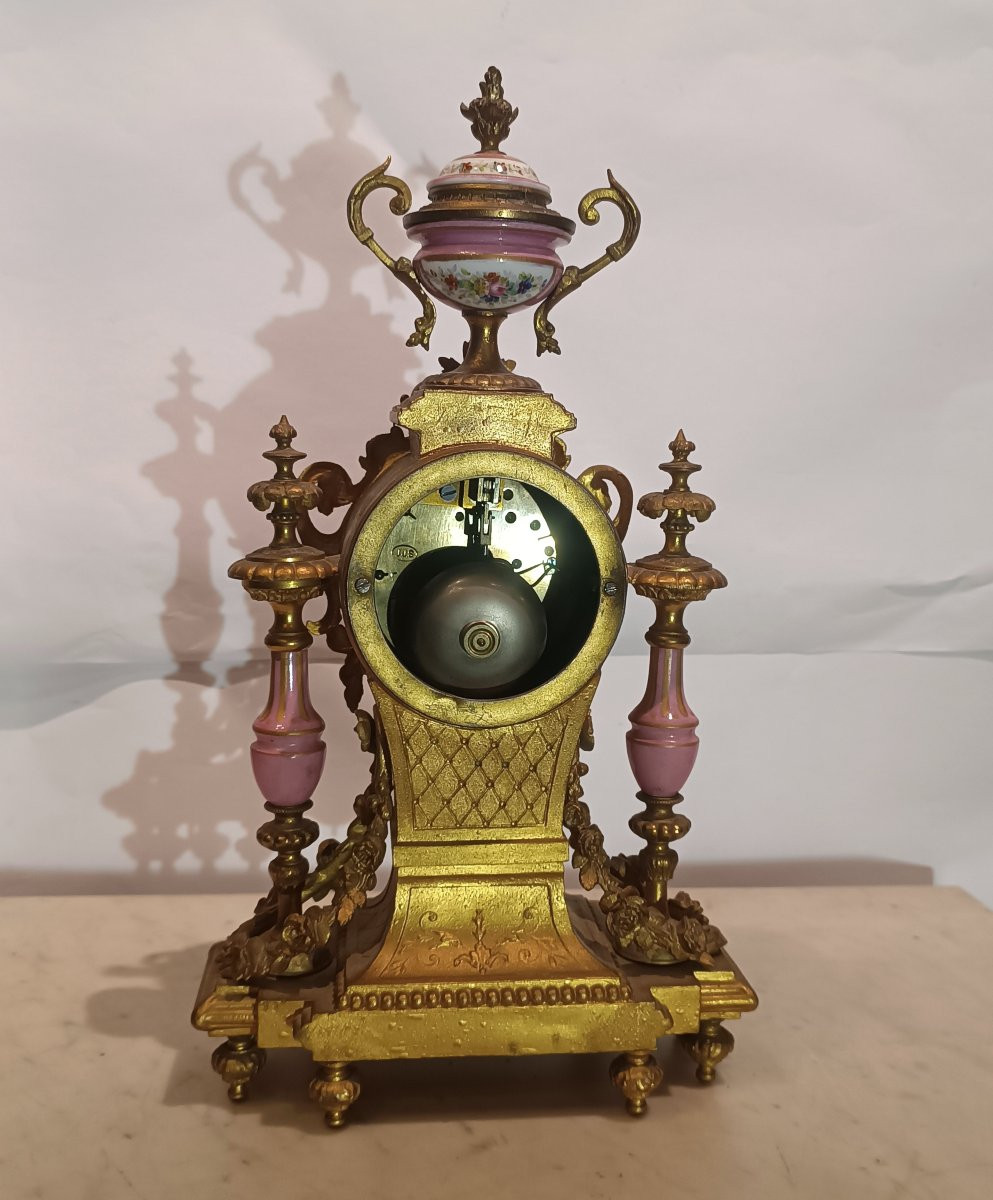 OROLOGIO IN ANTOMONIO E PORCELLANA SÈVRES SECONDA META' XIX SECOLO-photo-2