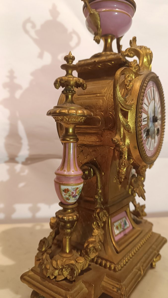 OROLOGIO IN ANTOMONIO E PORCELLANA SÈVRES SECONDA META' XIX SECOLO-photo-1