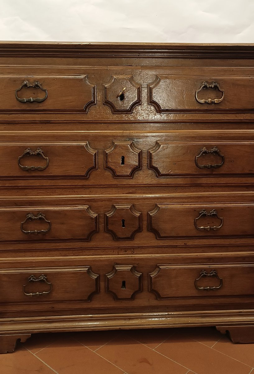 CASSETTONE LOMBARDO IN NOCE META' XVII SECOLO-photo-3