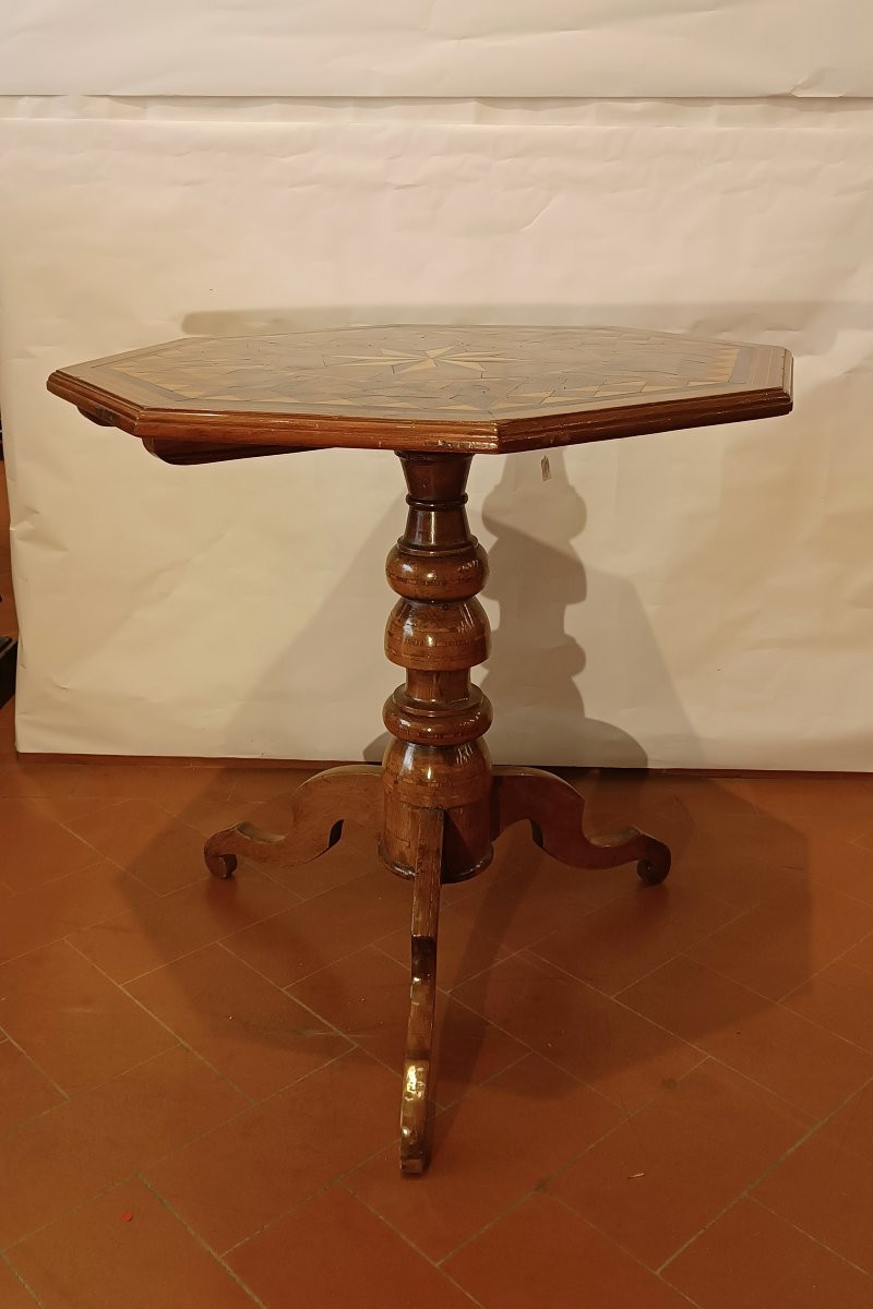 TAVOLINO A VELA INTARSIATO SECONDA META' XIX SECOLO-photo-2