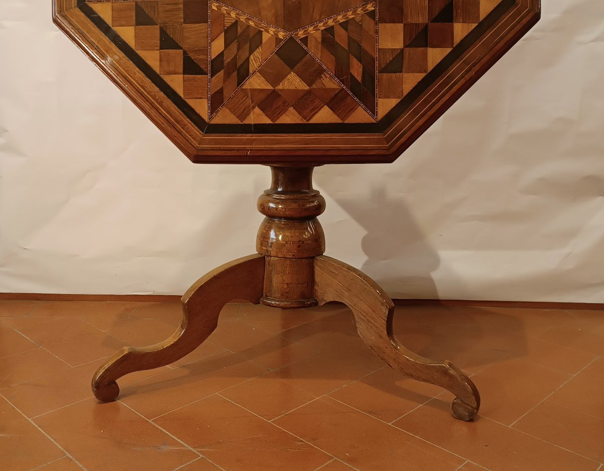 TAVOLINO A VELA INTARSIATO SECONDA META' XIX SECOLO-photo-1