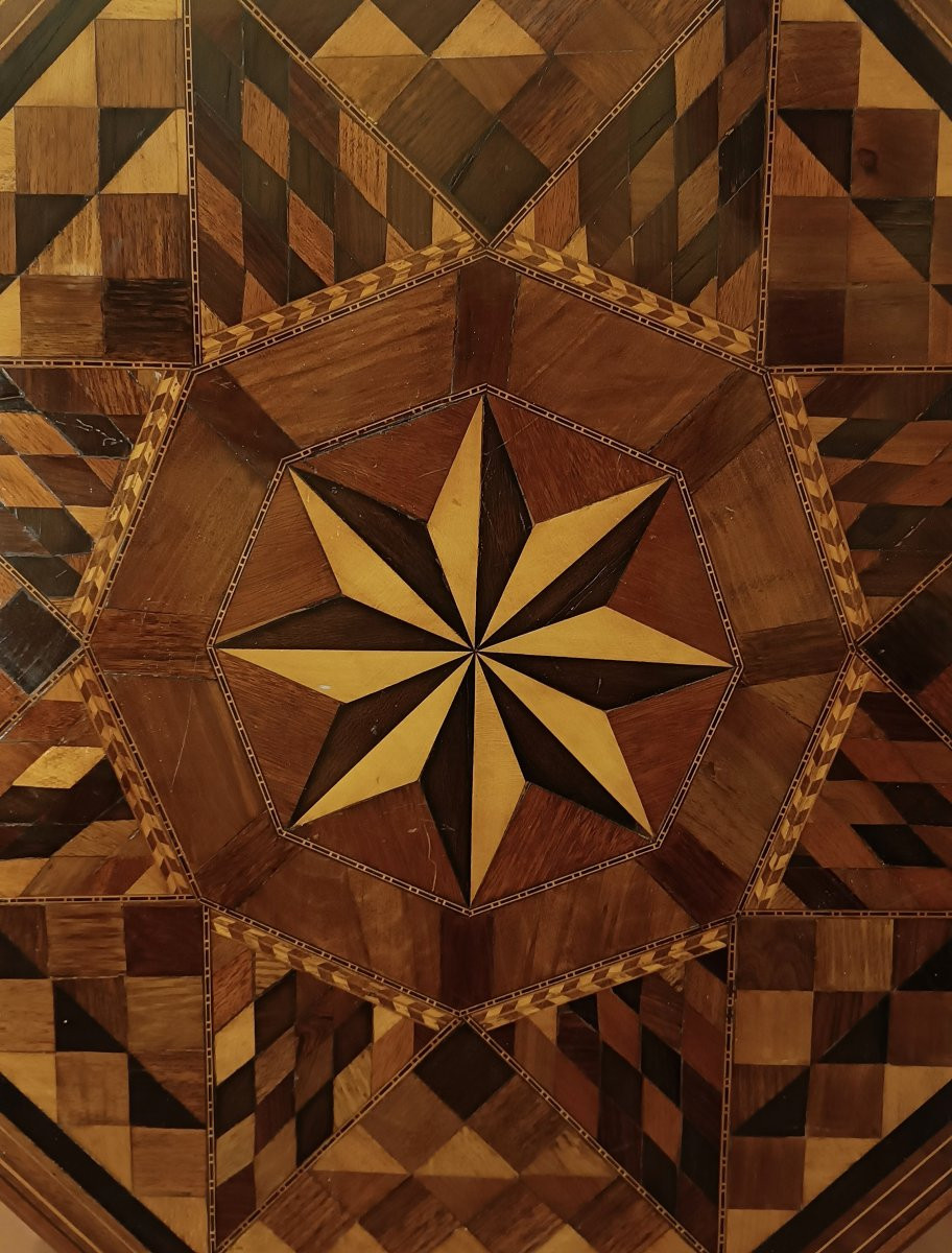 TAVOLINO A VELA INTARSIATO SECONDA META' XIX SECOLO-photo-2