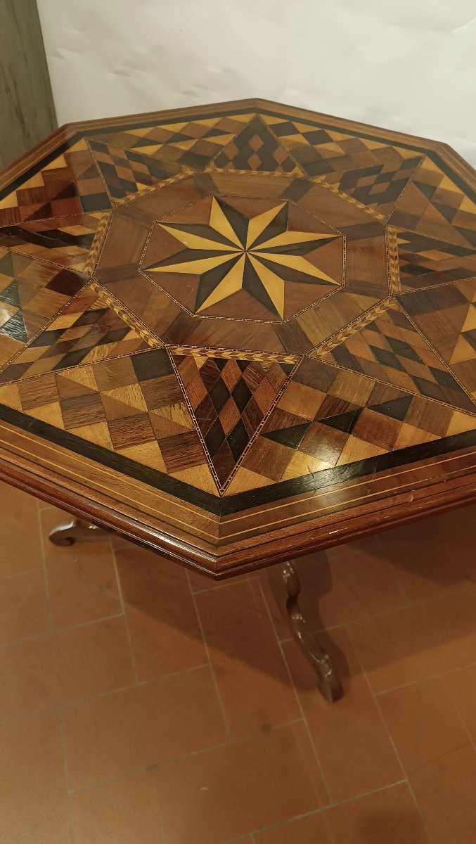 TAVOLINO A VELA INTARSIATO SECONDA META' XIX SECOLO-photo-4