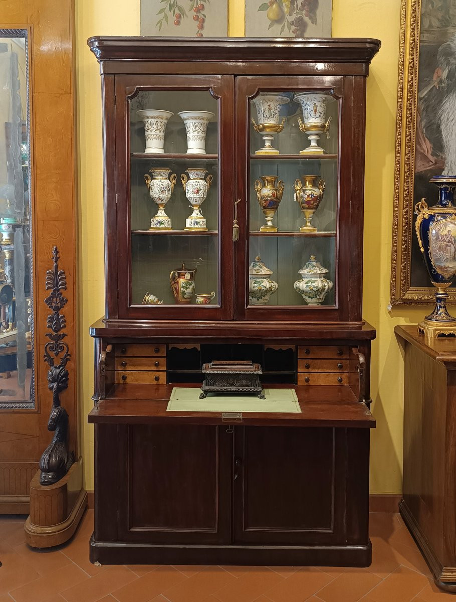 VETRINA IN MOGANO SECONDA META' XIX SECOLO-photo-4