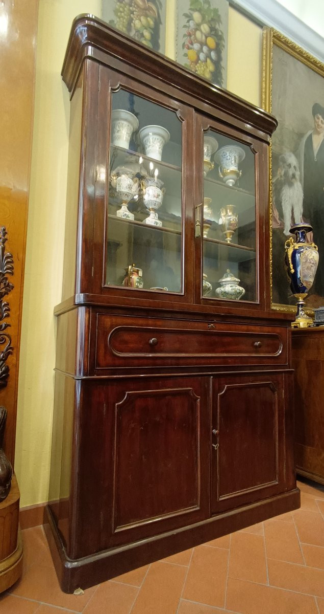 VETRINA IN MOGANO SECONDA META' XIX SECOLO-photo-1