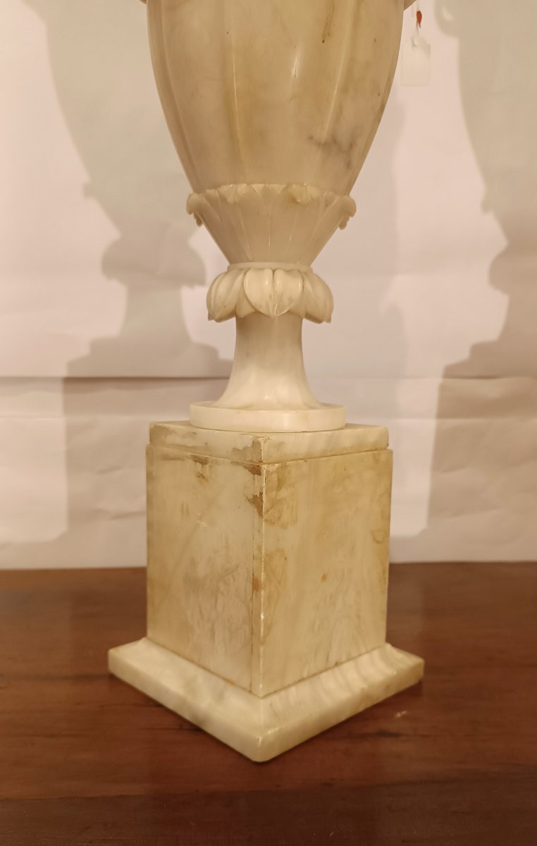 COPPIA DI VASI IN ALABASTRO XIX SECOLO-photo-3