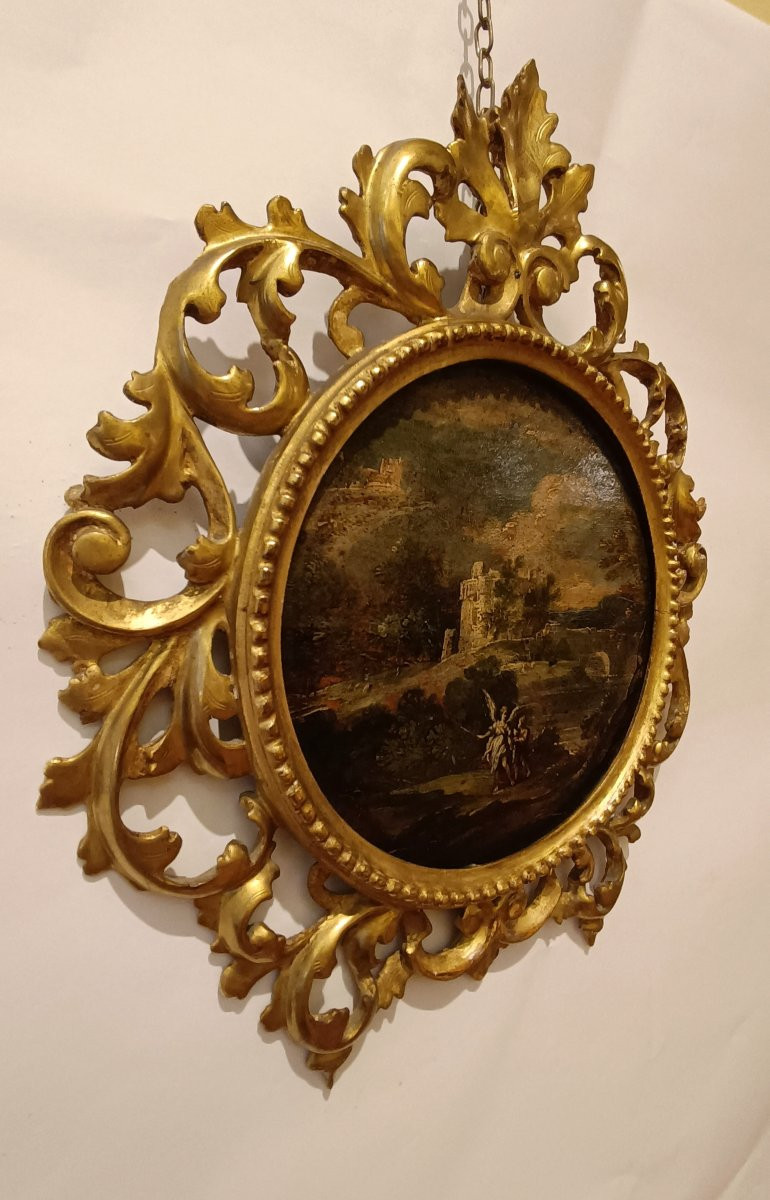 DIPINTO CON TUBIOLO E L'ANGELO INIZIO XVII SECOLO-photo-2