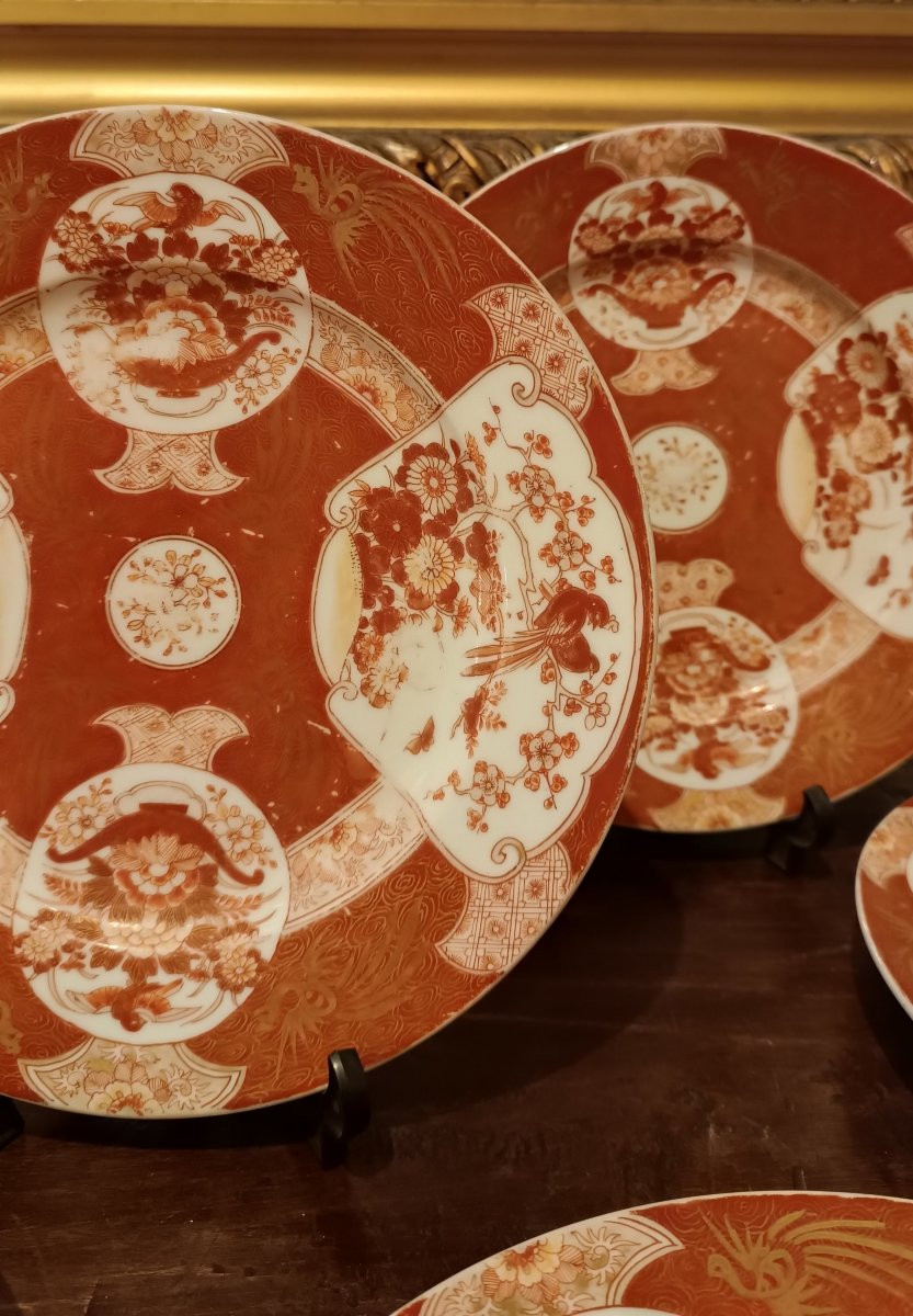 UNDICI PIATTI IN PORCELLANA IMARI SECONDA META' XIX SECOLO-photo-2