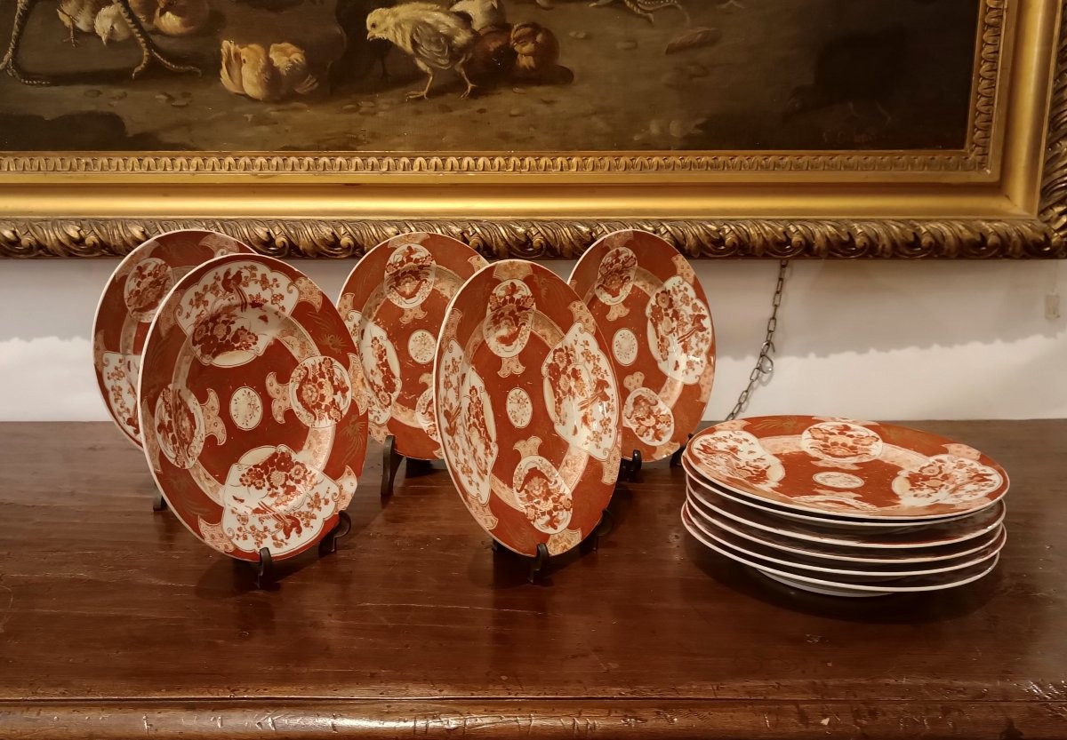UNDICI PIATTI IN PORCELLANA IMARI SECONDA META' XIX SECOLO-photo-6