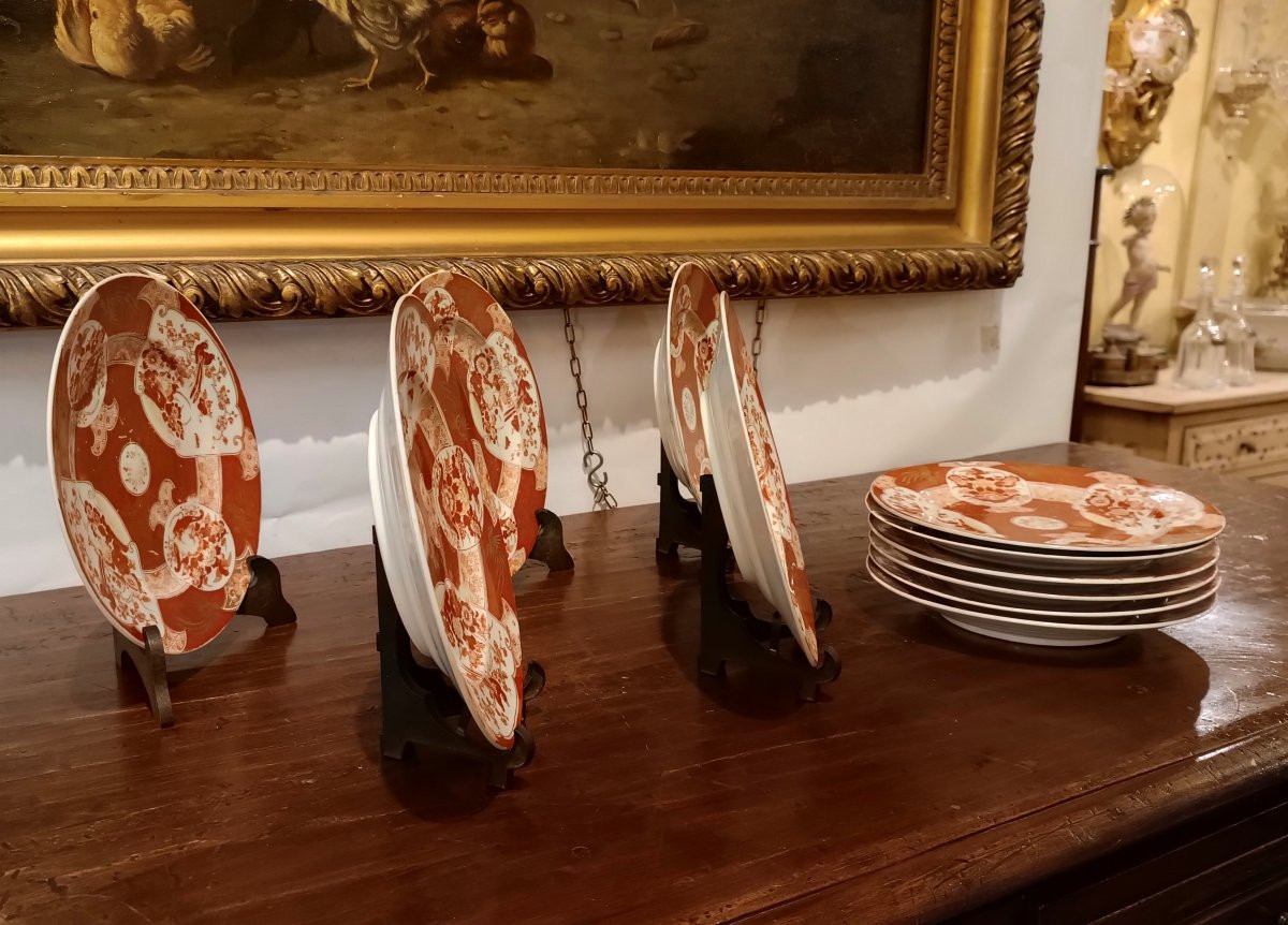 UNDICI PIATTI IN PORCELLANA IMARI SECONDA META' XIX SECOLO-photo-7