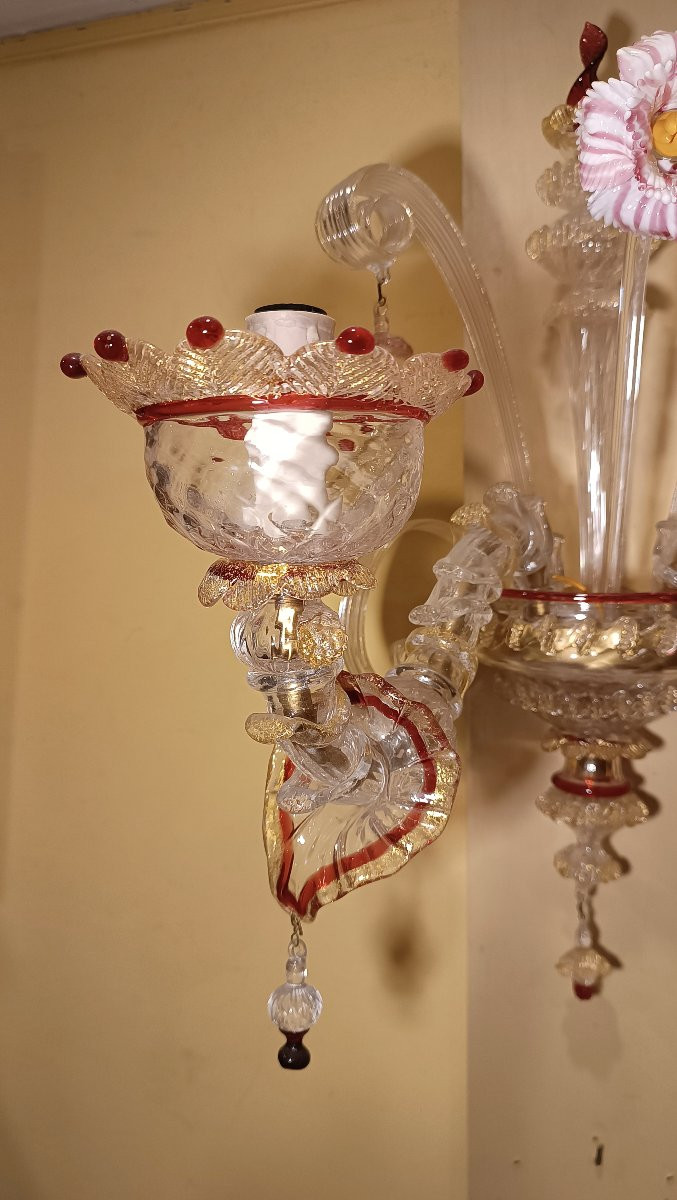 COPPIA DI APPLIQUES IN VETRO DI MURANO INIZI XX SECOLO -photo-2