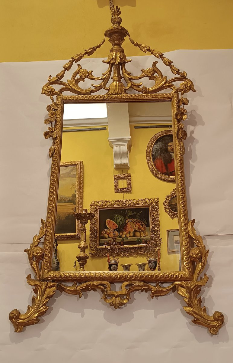 SPECCHIERA DORATA NEOCLASSICA SECONDA META' XVIII SECOLO-photo-2