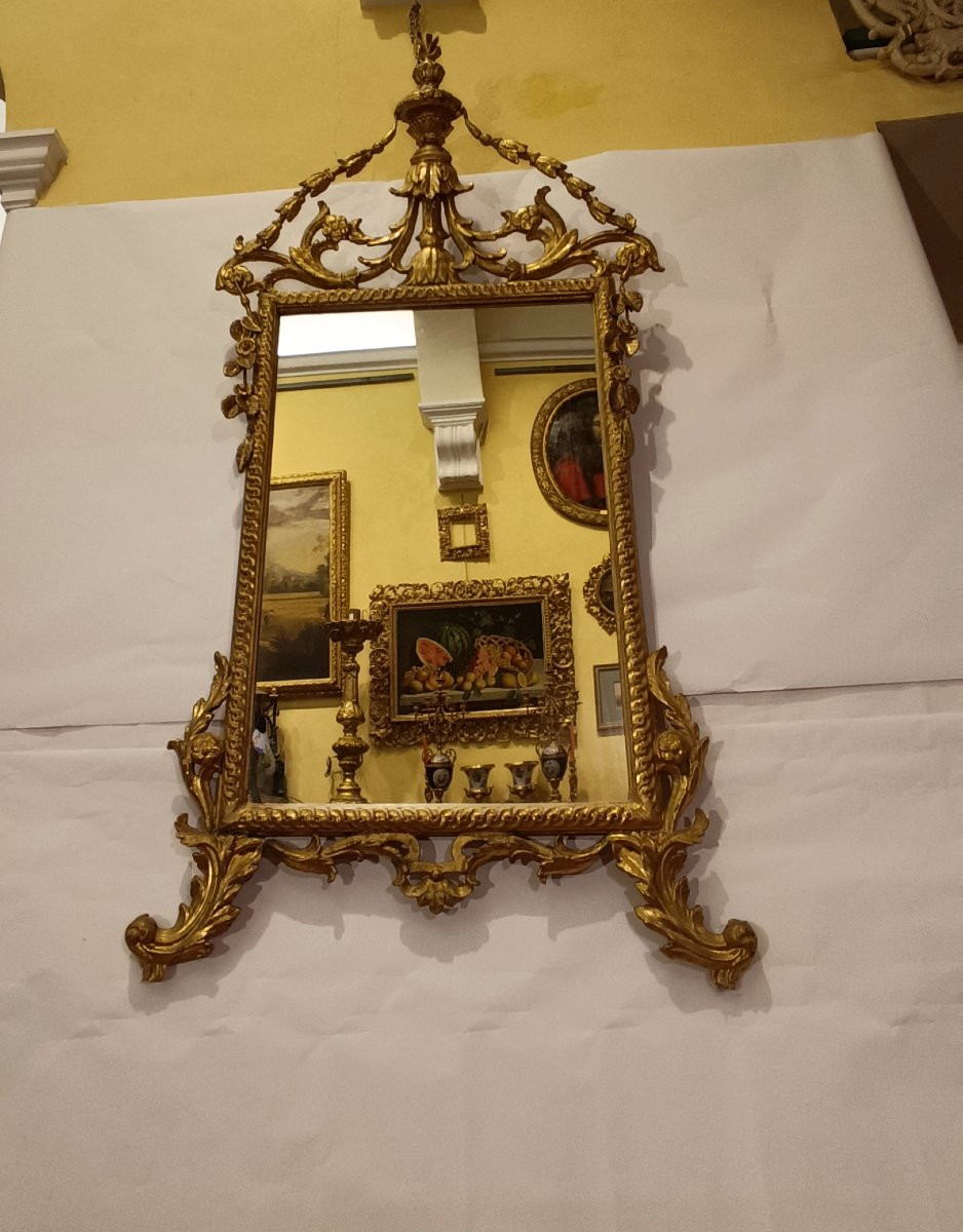 SPECCHIERA DORATA NEOCLASSICA SECONDA META' XVIII SECOLO-photo-3