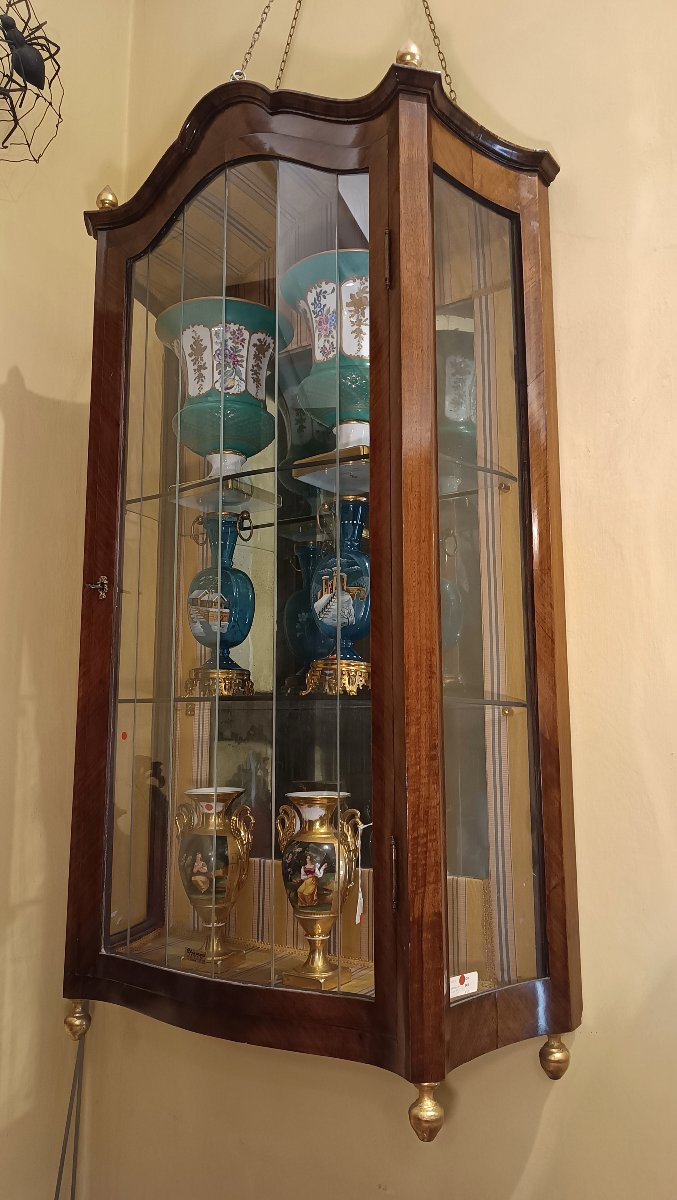 VETRINETTA PENSILE IN NOCE PRIMA META' DEL XIX SECOLO -photo-2