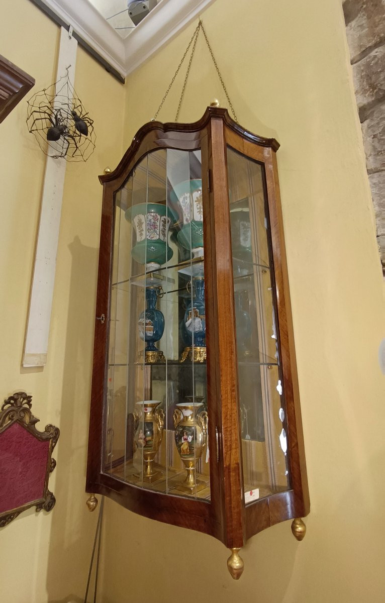 VETRINETTA PENSILE IN NOCE PRIMA META' DEL XIX SECOLO -photo-3