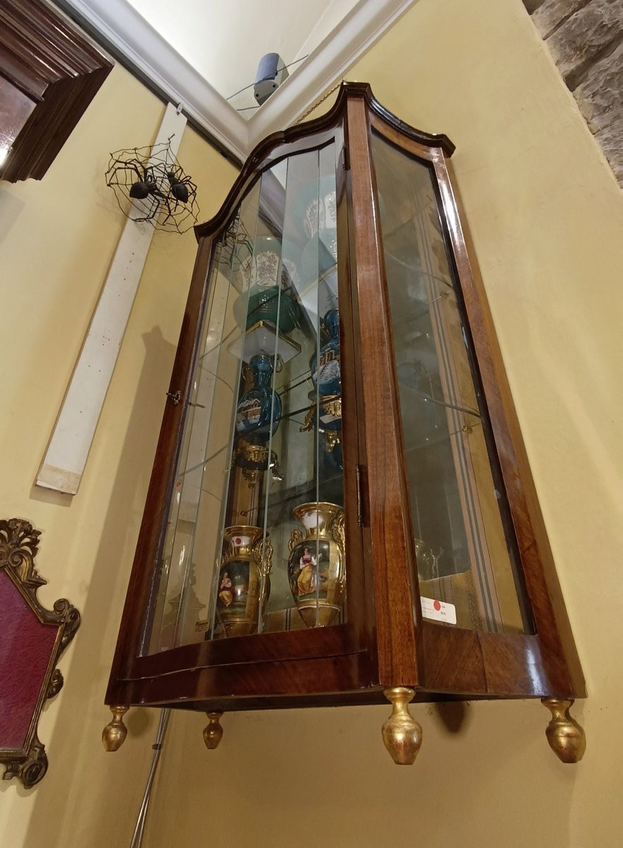 VETRINETTA PENSILE IN NOCE PRIMA META' DEL XIX SECOLO -photo-4