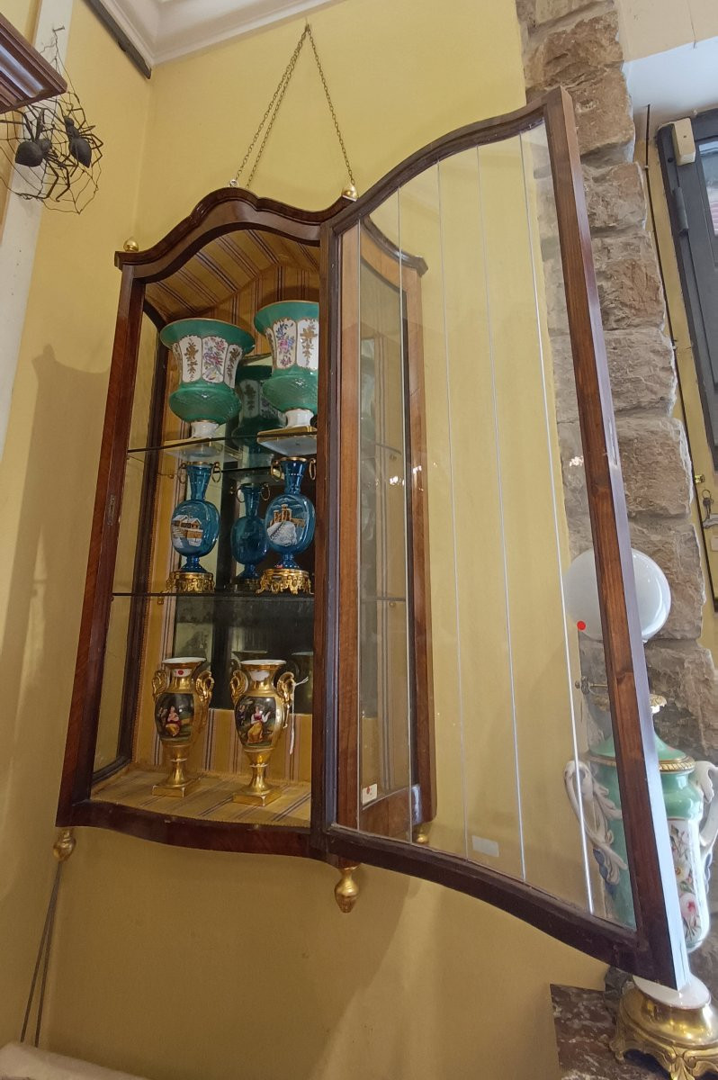 VETRINETTA PENSILE IN NOCE PRIMA META' DEL XIX SECOLO -photo-3