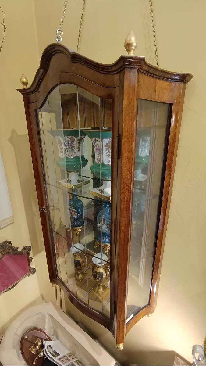 VETRINETTA PENSILE IN NOCE PRIMA META' DEL XIX SECOLO -photo-8